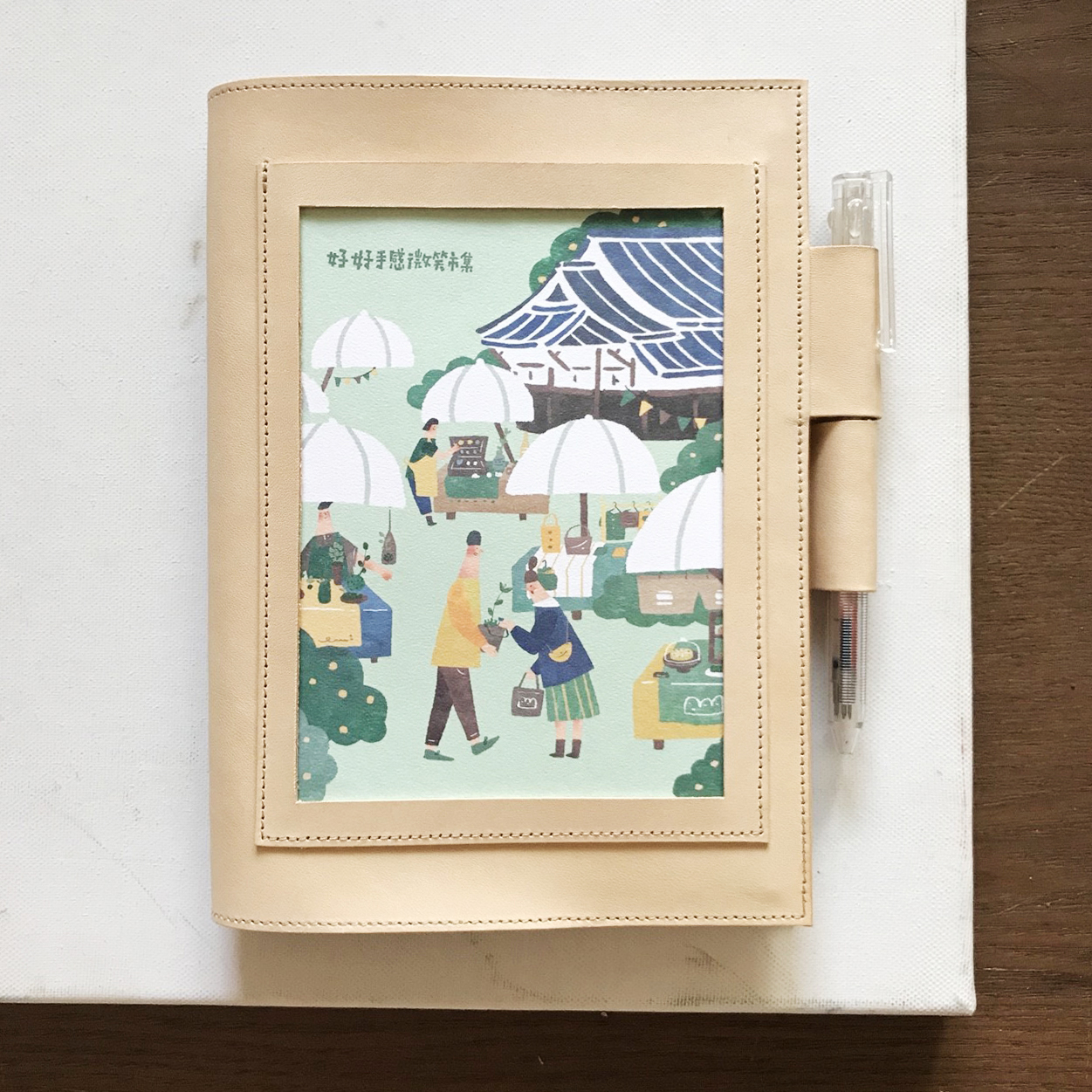 美品　ちはやふる　全巻　ポストカード　ブックカバーつき 送料無料】台湾 本革ブックカバー_無印良品B6サイズ_ポストカード版_